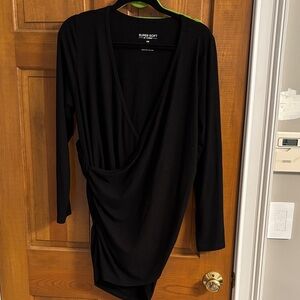 Torrid size 2 fits like size 1 surplice top in rib knit black EUC.